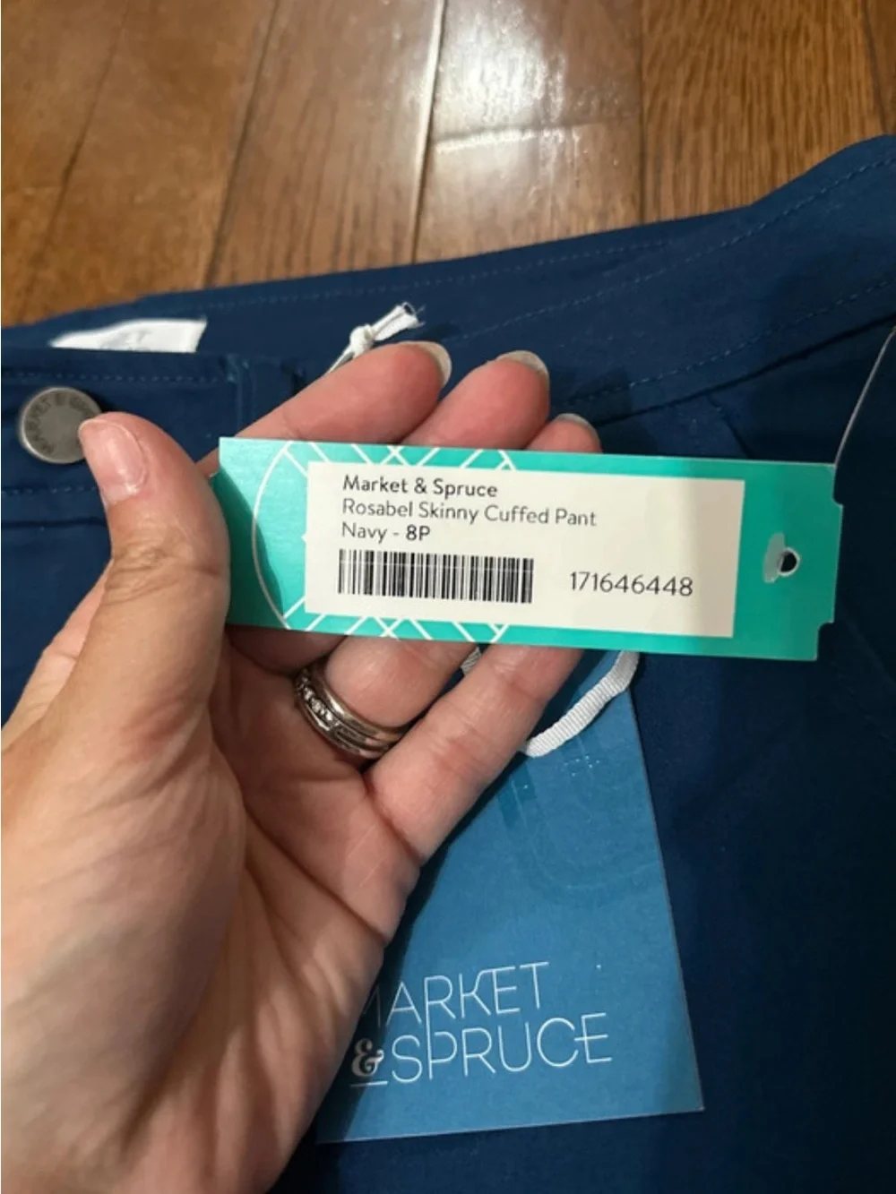 Market & Spruce Rosabel Skinny Cuffed Pant- Navy 8P NWT!